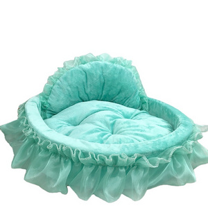 Hot sale Cute Princess Pet Bed Bow-Tie Lace Cat Dog Nest Washable Cute Super Soft Cat cave bed Pet Beds