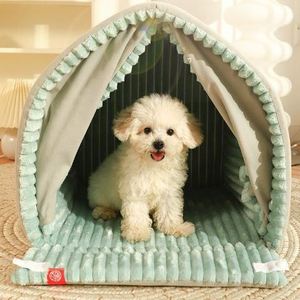 Hot sale dog camping tent soft all seasons Lovely warming pet nest washable dog house enclosed durable cute cat nest tent