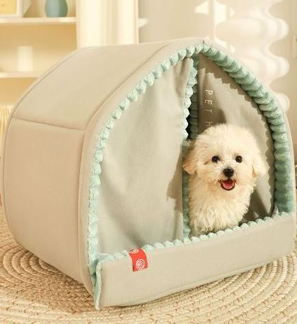 Hot sale dog camping tent soft all seasons Lovely warming pet nest washable dog house enclosed durable cute cat nest tent