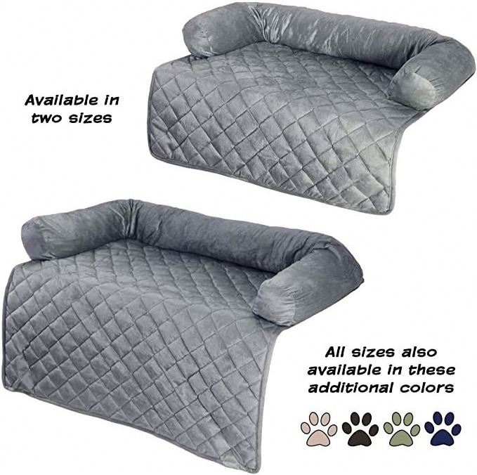 Pet Dog Sofa Cover with Shredded Memory Foam Filled 3-Sided Bolster Folding Dog Sofa Bed Furniture Protector Pet cushion