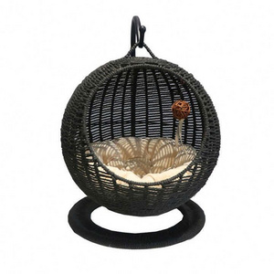 Wholesale Pet Nests Hanging Egg Swing Chair Cat Nest Hammock Outdoor Eco-friendly Seagrass Rope Hanging Cat Bed