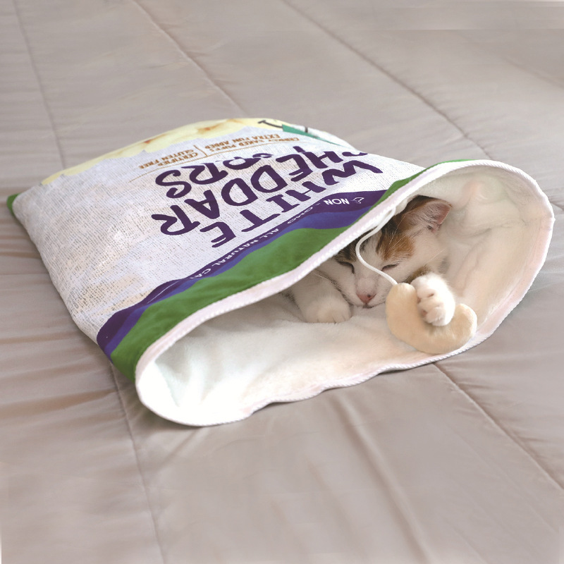 Chips Style Cat Sleeping Bag Semi-closed Pet Nest Cat Play bed Rang Paper Sound Fashion Warming Pet Bag