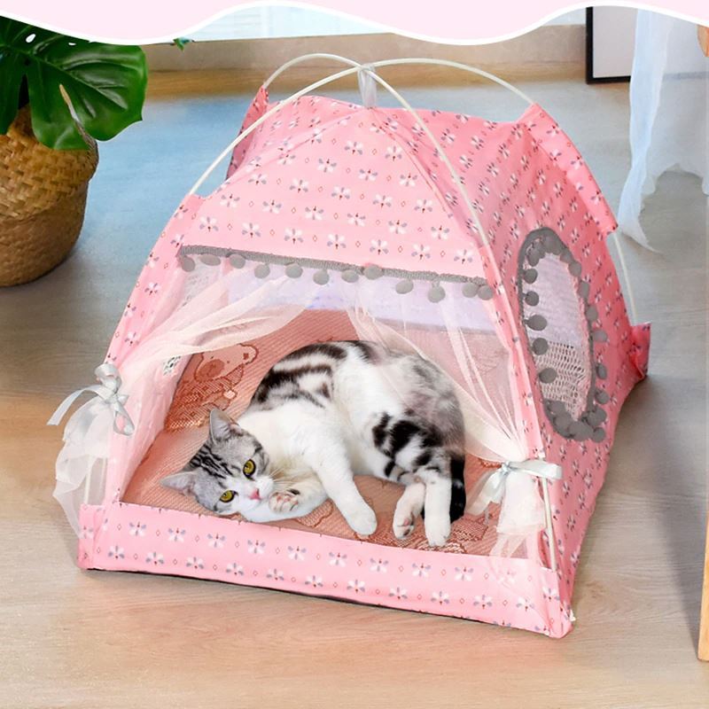 Best Selling Portable Teepee with Cushion Cat Bed Available for Dog Puppy Pet Tent Pet House Cat Bed