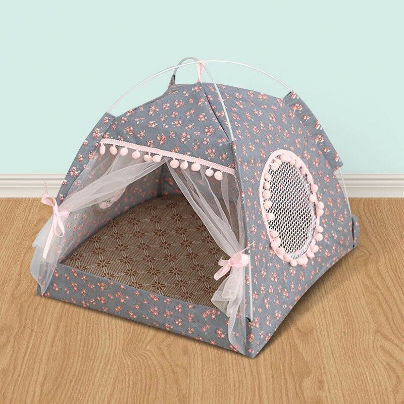 Best Selling Portable Teepee with Cushion Cat Bed Available for Dog Puppy Pet Tent Pet House Cat Bed