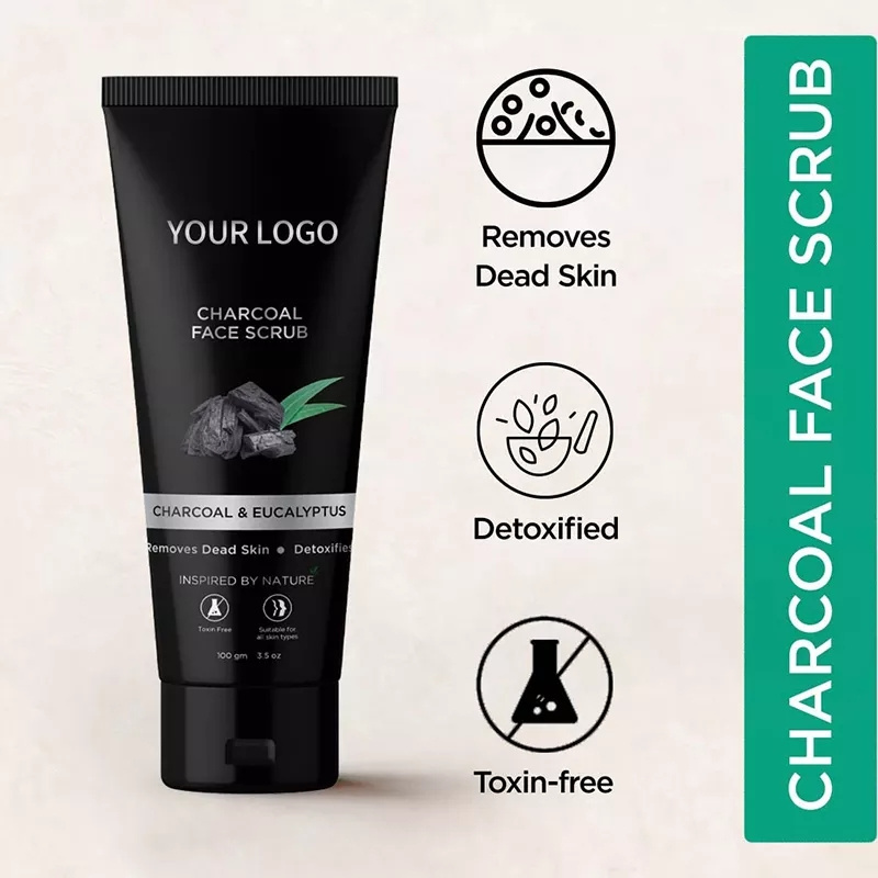 Private Label Skin Care Product Anti Acne Hydrating Face Wash Organic Charcoal Foaming Cleansing Gentle Facial Scrub