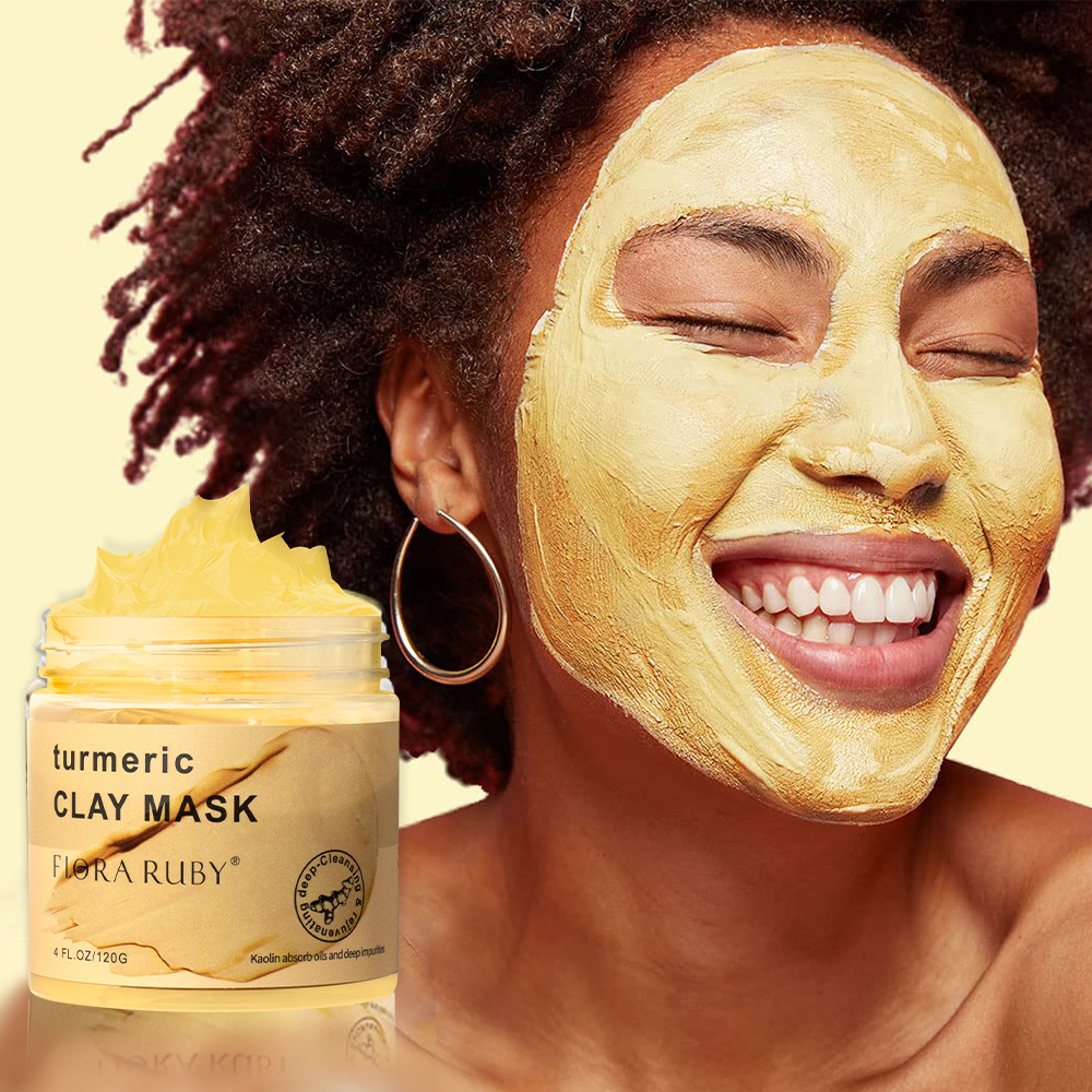 Charcoal blackhead removal clay mask Turmeric Green Tea deep Cleansing mud mask facial anti Acne Exfoliating face care mask