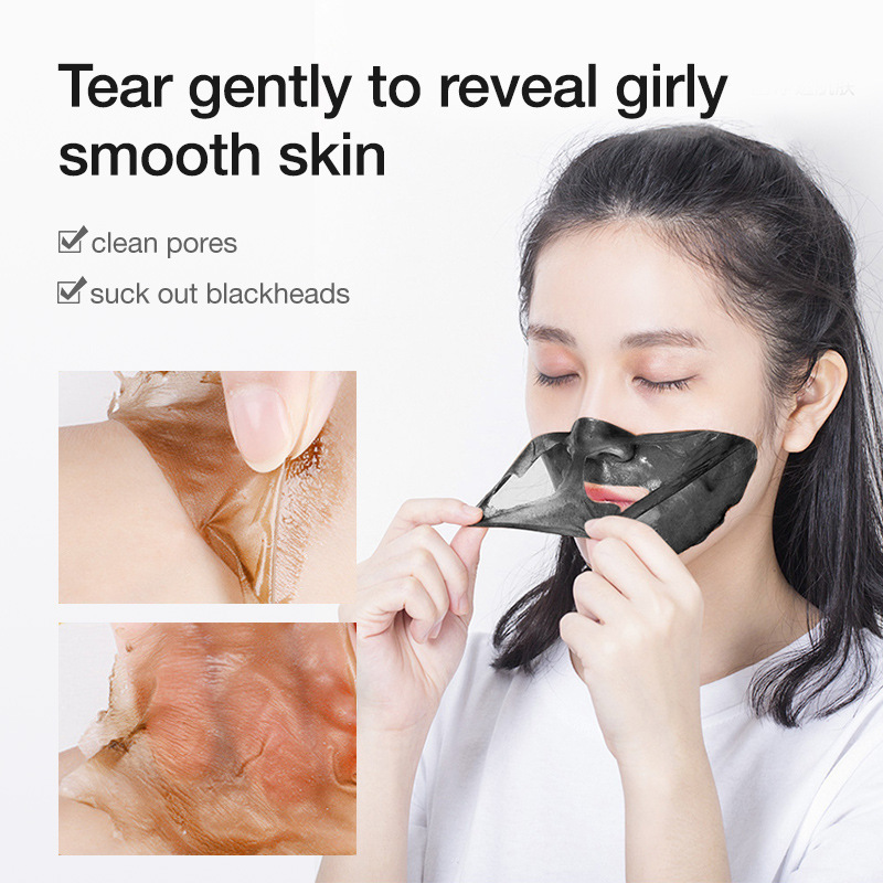 OEM ODM Black Head Remover Deep Cleaning Facial Mask Oil Control Nose Mask Wholesale Peel Off Black Face Mask