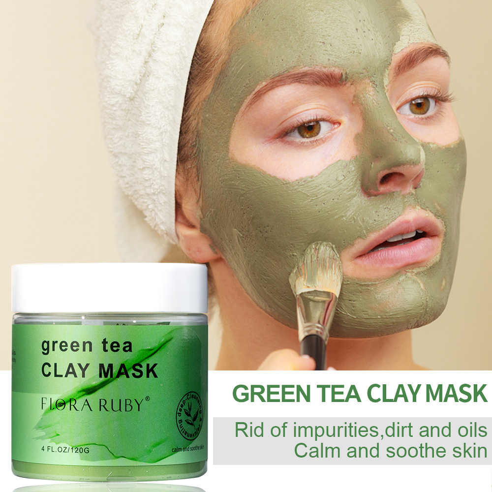 Charcoal blackhead removal clay mask Turmeric Green Tea deep Cleansing mud mask facial anti Acne Exfoliating face care mask