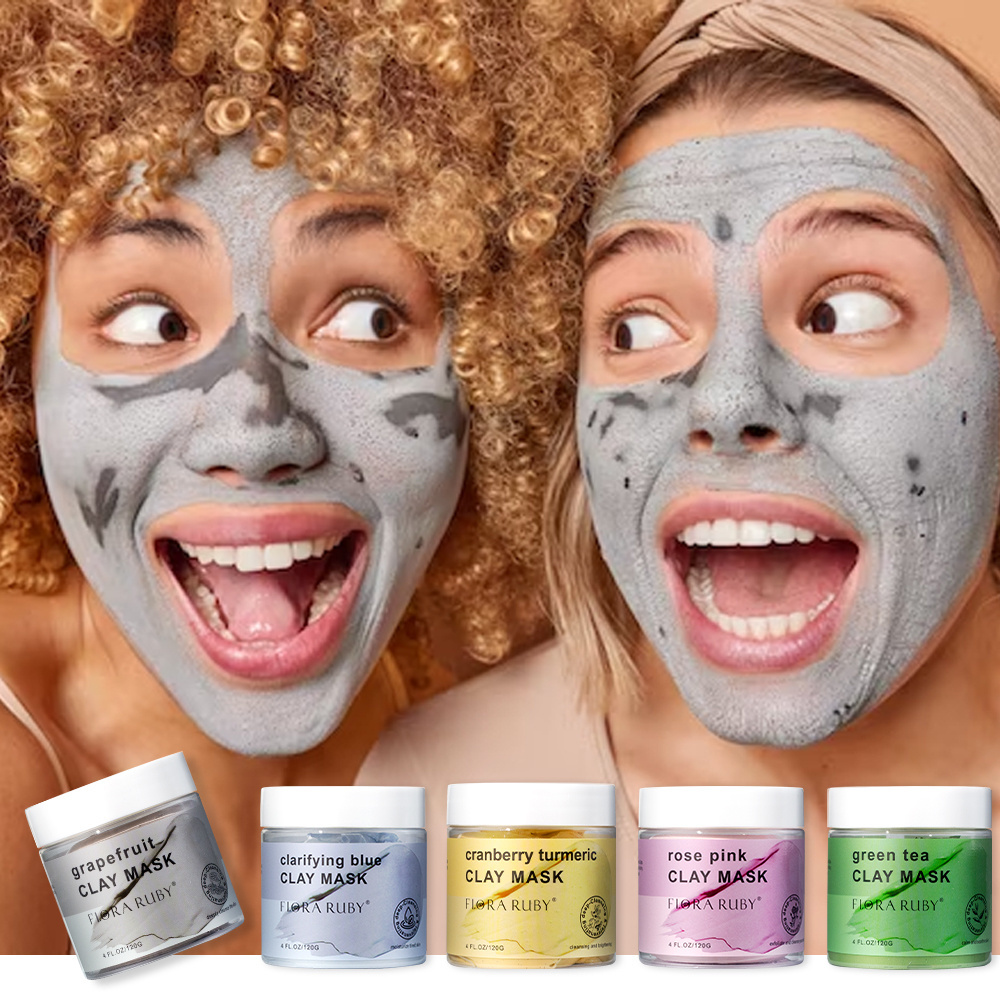 Charcoal blackhead removal clay mask Turmeric Green Tea deep Cleansing mud mask facial anti Acne Exfoliating face care mask