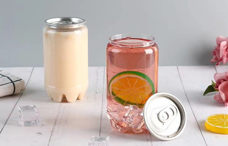 330ml/350ml/500ml/650ml pet transparent plastic soda can OEM factory