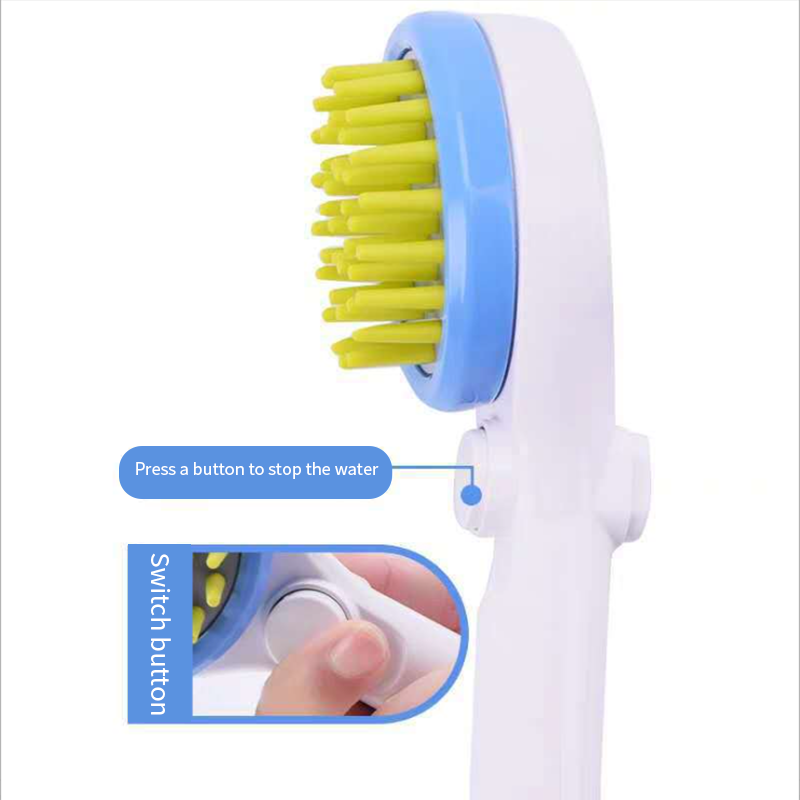 Plastic Pet Shower Head with Brush and Stop Function for Dog Cat high pressure shower head