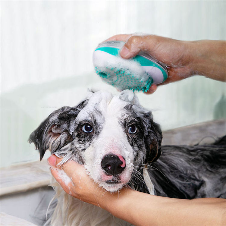 Pet Bath Brushes Shampoo Dispense Dog Grooming Shower Brush dog Massage Brush