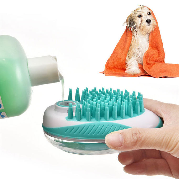 Pet Bath Brushes Shampoo Dispense Dog Grooming Shower Brush dog Massage Brush