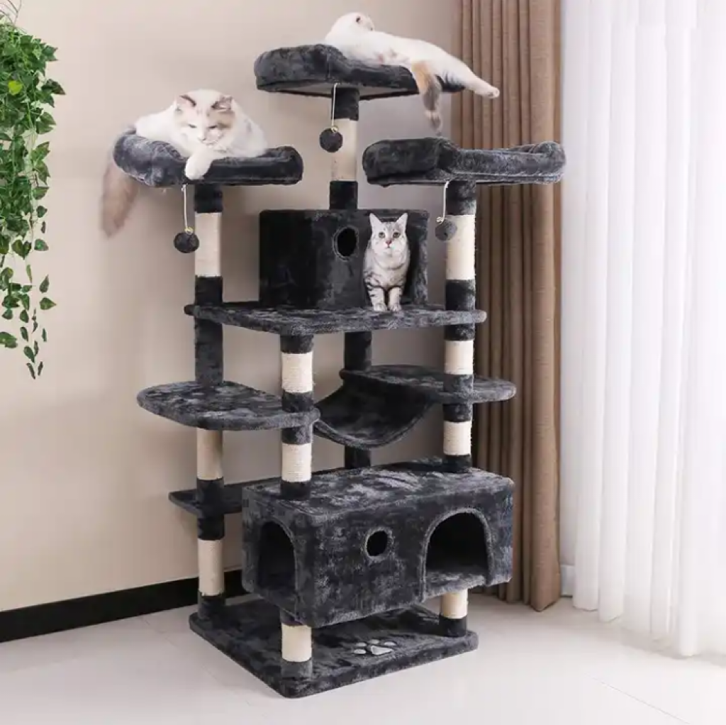 Hot Selling Extra Large Cat Scratcher House Jumping Toy Scratching Wood Climbing Tower Cat Tree