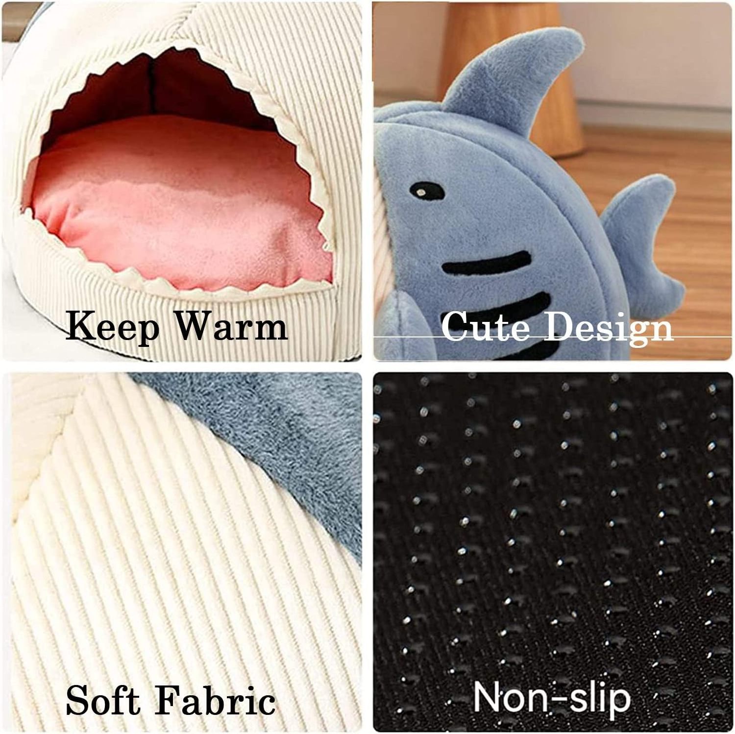 Winter Hot Selling Pet Nest Shark Shape Dog Accessories Cat Accessories Sweet Warm Fluffy Dog Cat Bed for Pets Car Cover Animal