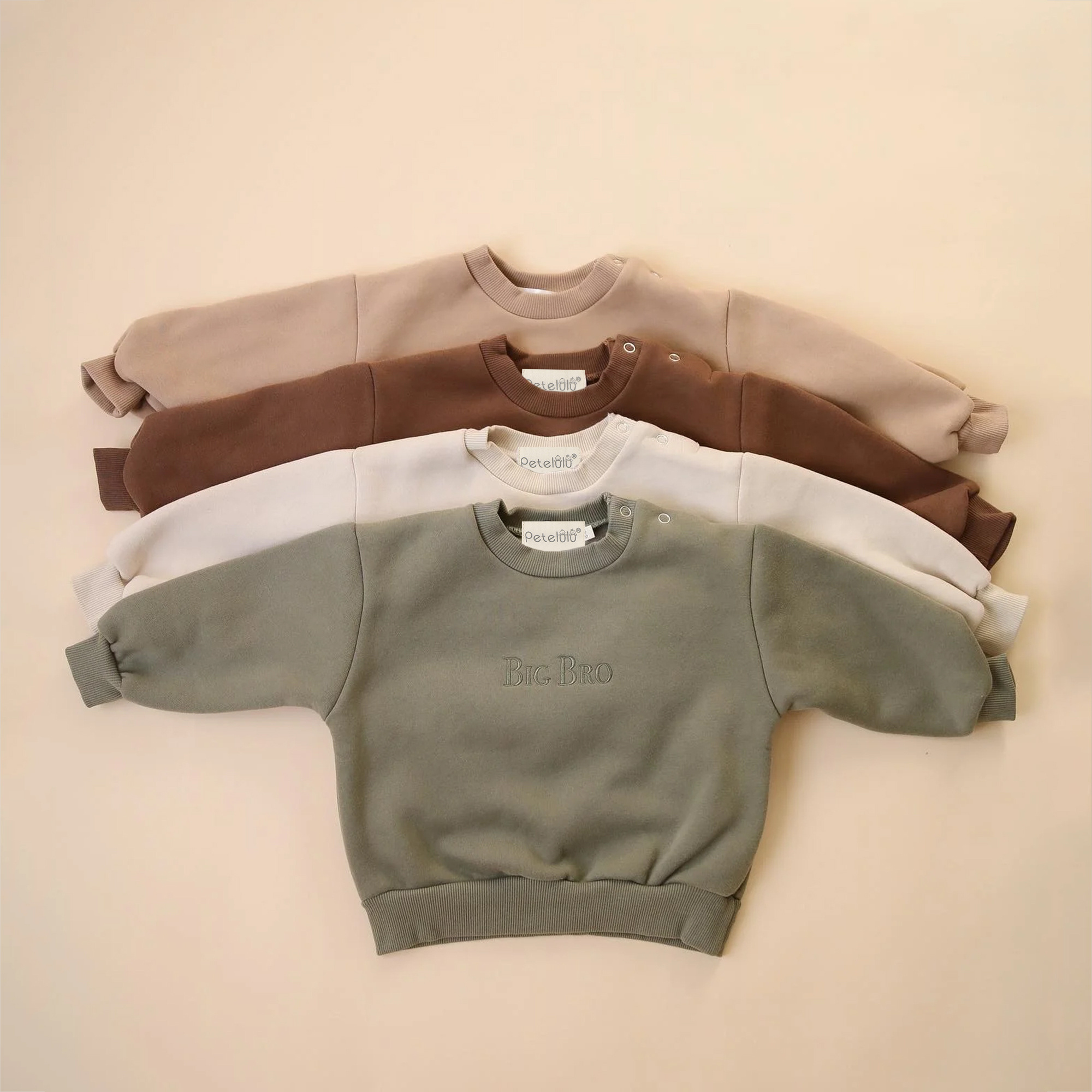 Kids High Quality Plain Pullover Sweatshirt Toddler Baby Boy Girl clothes Custom Logo Family Matching Crewneck Sweatshirt