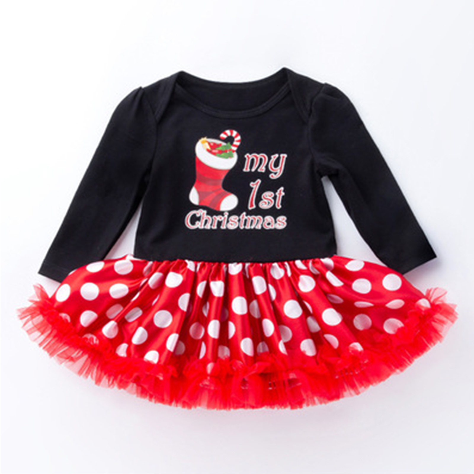 Factory Made For Baby Girl Christmas Tutu Dresses Lace Toddler Girls Clothing Sets Dot Baby Rompers