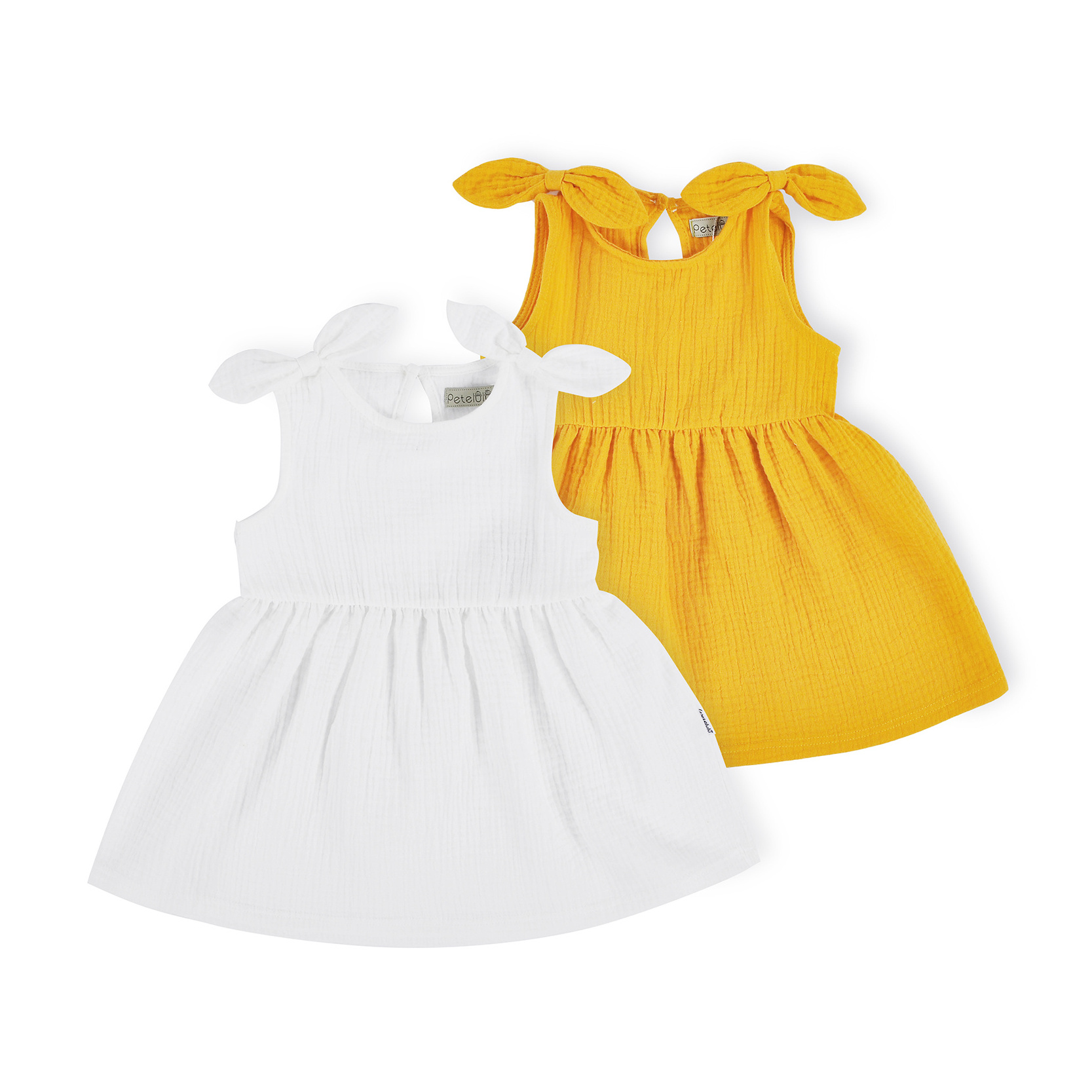 Baby Clothes100% Cotton Muslin Causal Solid Color Sundresses with Bowknot Easter Baby Girls Dresses Mini Beach Summer Children