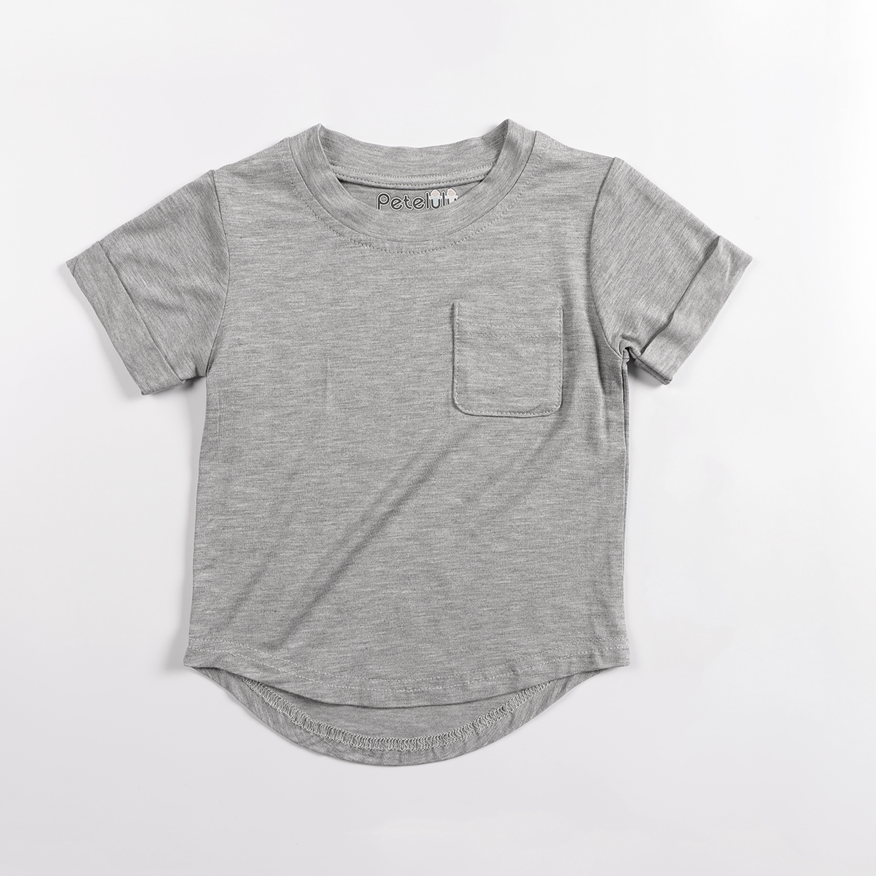 New Arrival Baby Shirt Solid Colour Summer Baby Boy Clothing Shirt Cotton Baby T-shirt Short Sleeves Curve Hem Skiny Knit Bamboo