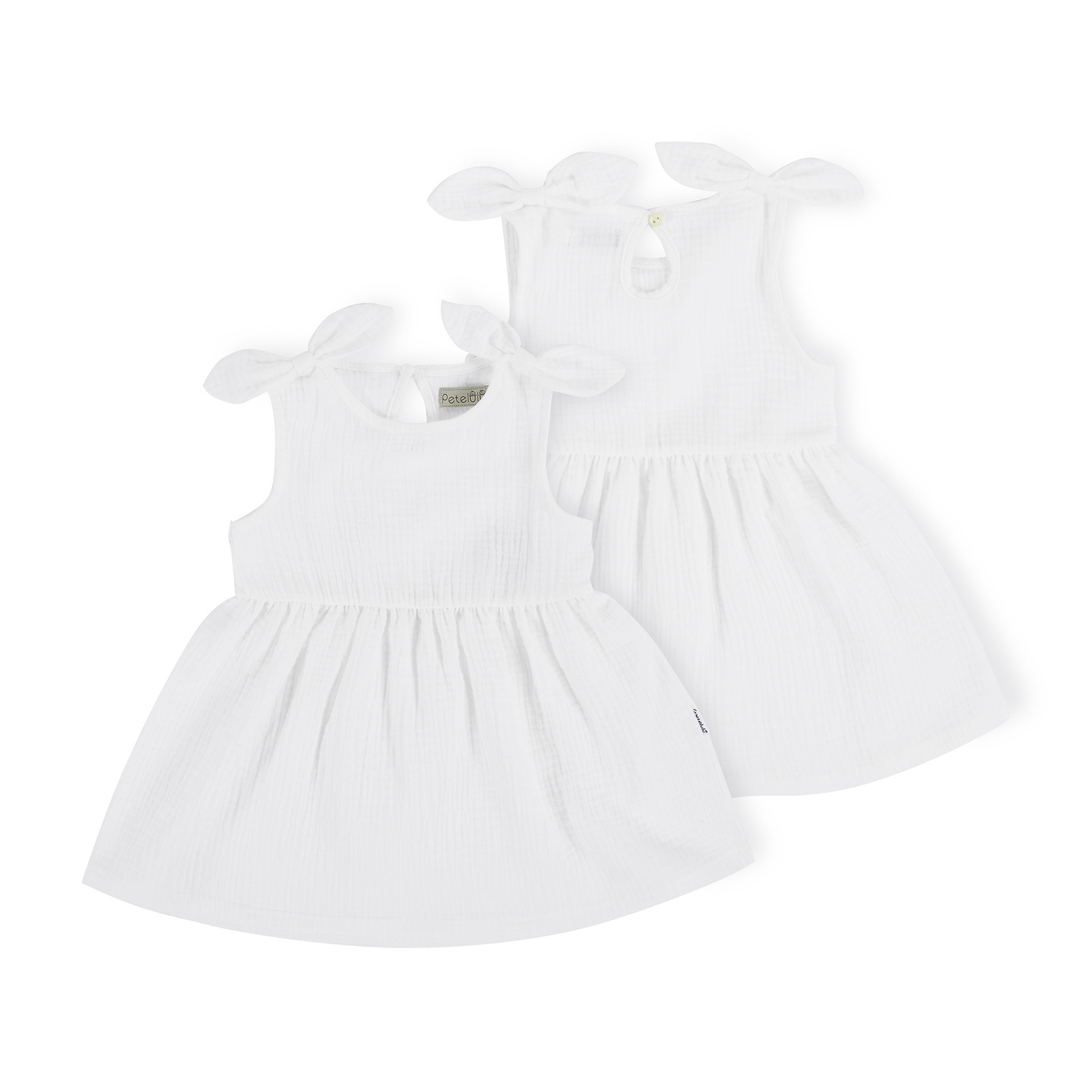 Baby Clothes100% Cotton Muslin Causal Solid Color Sundresses with Bowknot Easter Baby Girls Dresses Mini Beach Summer Children