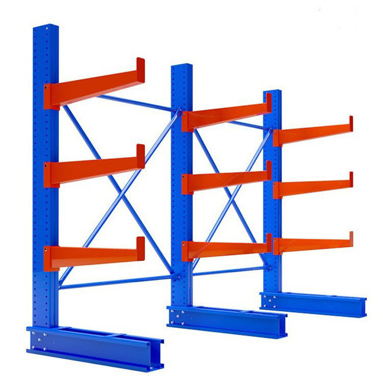 CE Galvanized Cantilever Rack Metal Beam Storage Racking for Outdoor Warehouse Steel Pipe Storage Display Shelves