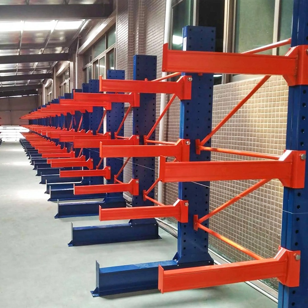 Safety Heavy Loading Cantilever Shelf Shelving Racking PVC Pipe Roll Out Stacking Racks Shelves industrial Steel hanging Pallet