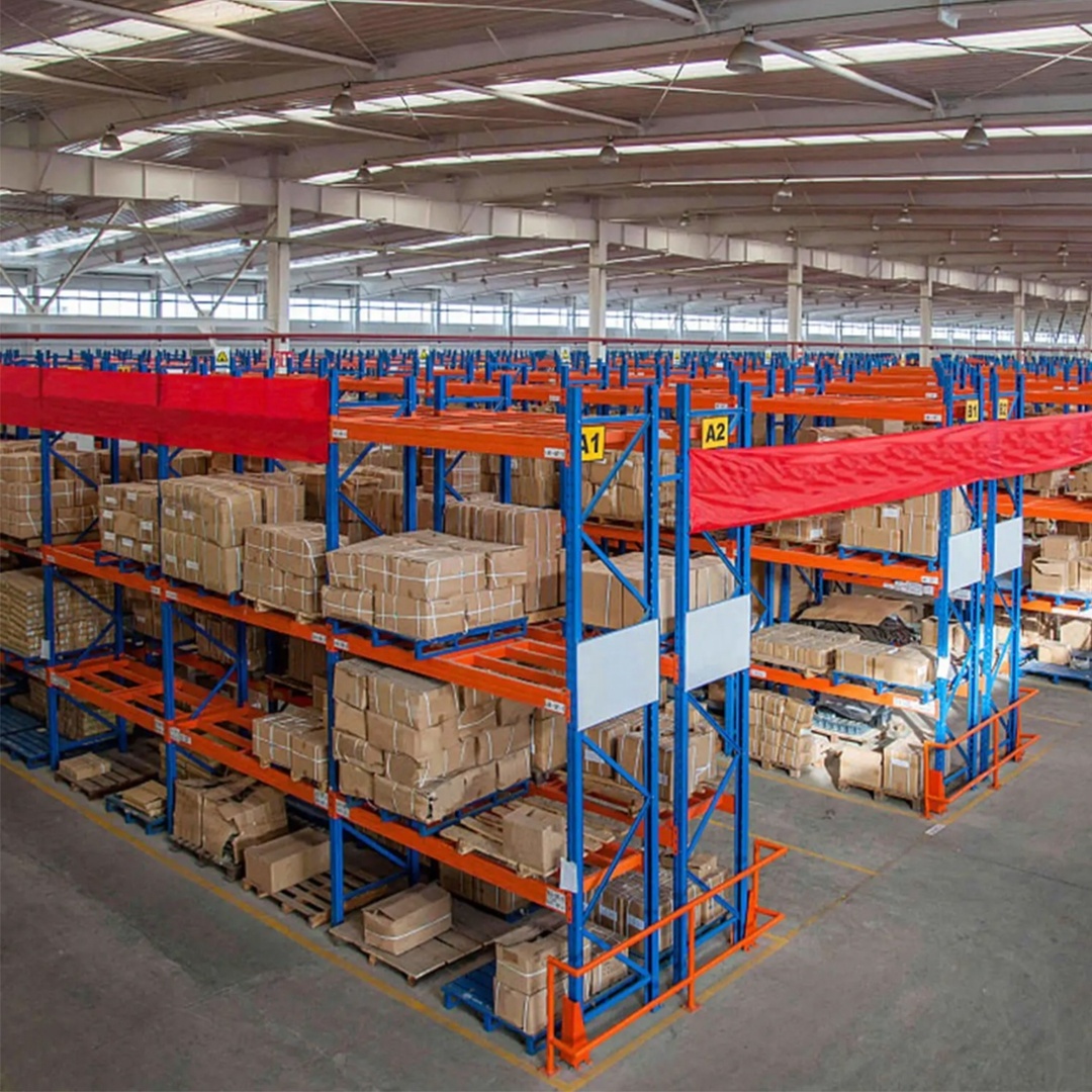 Pallet rack plastic bin heavy duty safety equipment pull out shelf in foot plates wire mesh decking