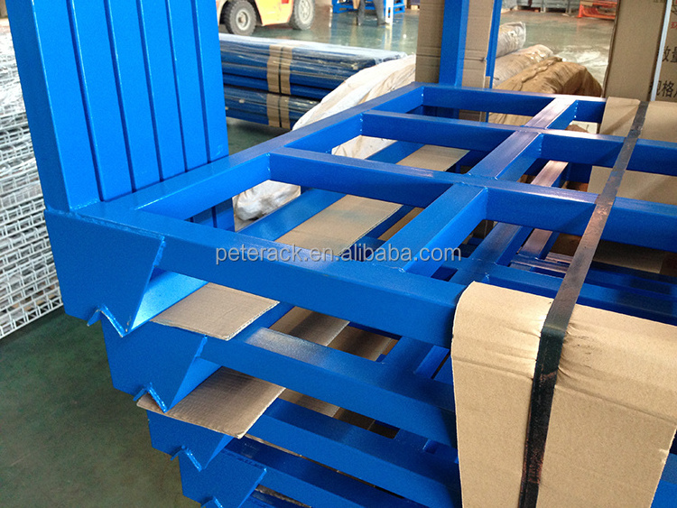 Peterack Portable Steel Pallet Stacking Rack Folding Metal Pallet Box Stack Rack