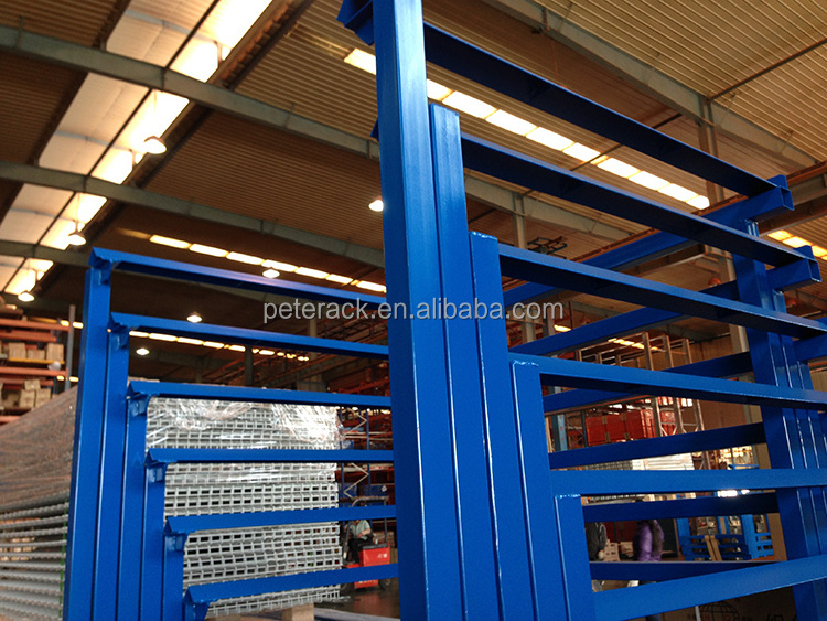 Peterack Portable Steel Pallet Stacking Rack Folding Metal Pallet Box Stack Rack