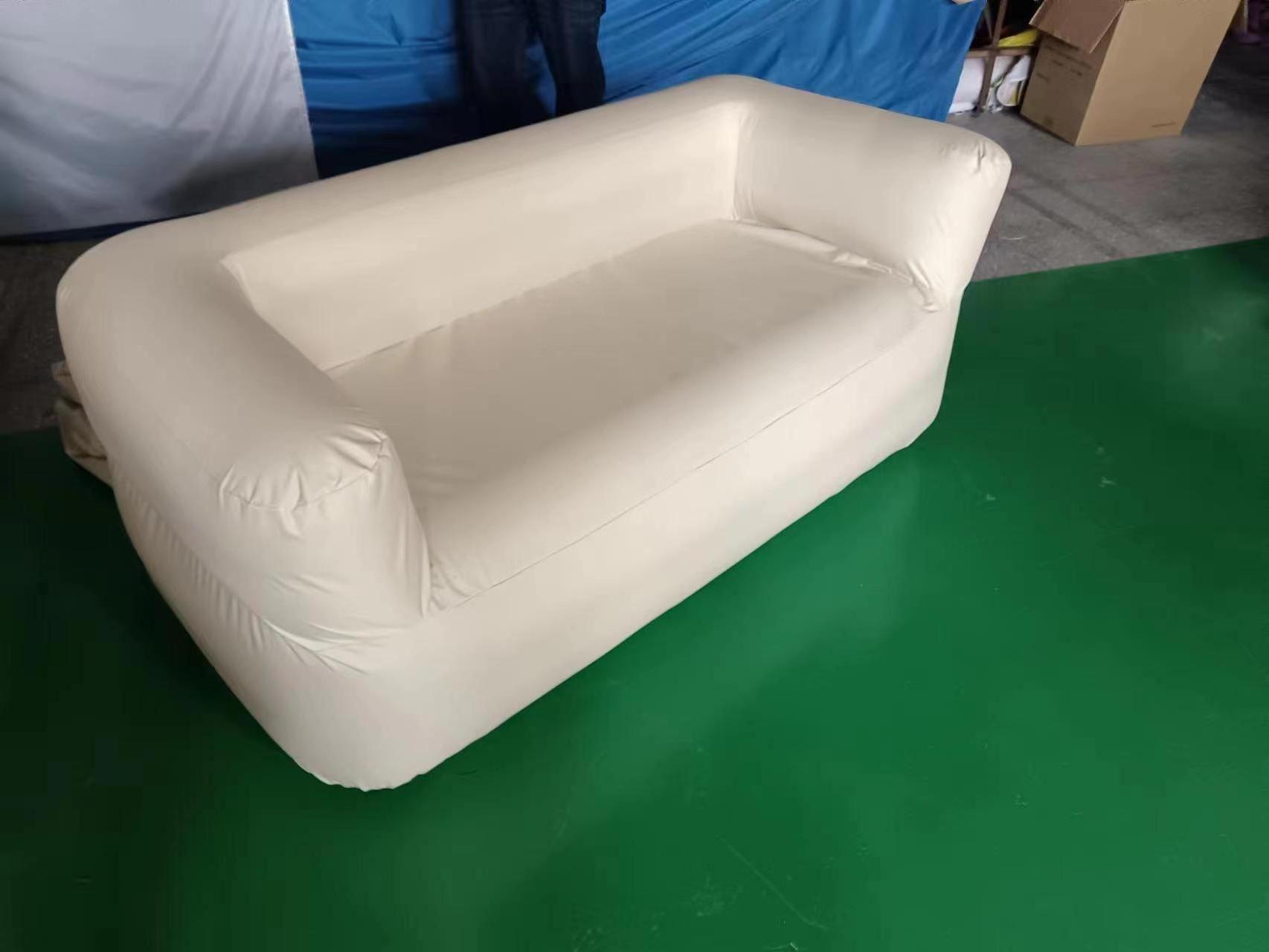 automatic red pink outdoor modern pvc inflatable tantra sofa and chair couch with pump sets lounger bed in corner nylon cover