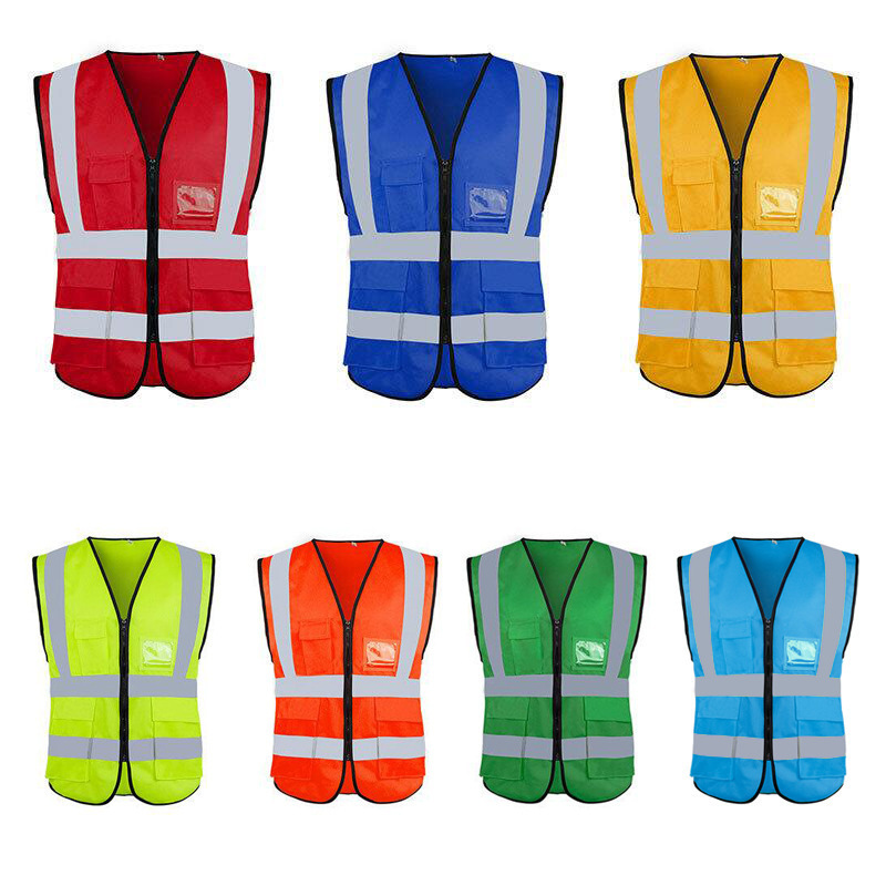 winter mens orange safety 3m reflective safety clothing jackets reflective work cycling vest windbreaker jacket tracksuit set