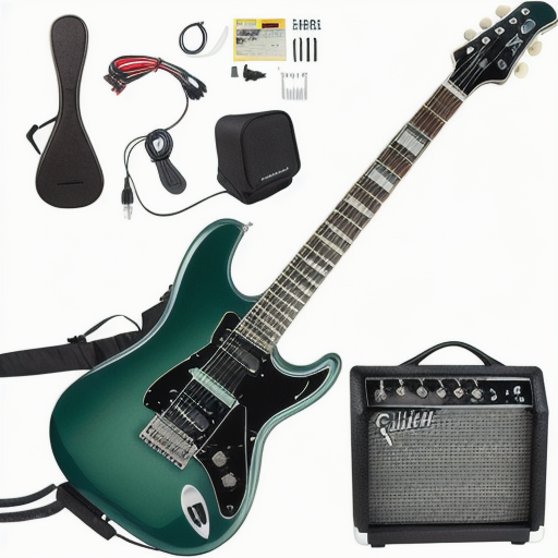 Popular 39 Inch Electric Guitar Kit Full Size Ripple Green ST Beginner Intermediate Guitar Kit with 25 Watt Amplifier