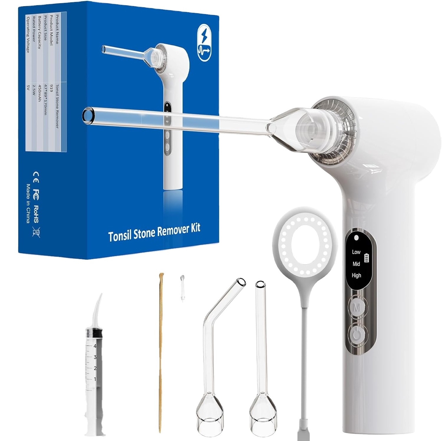 Electronic Vacuum Tonsil Stone Remover kit