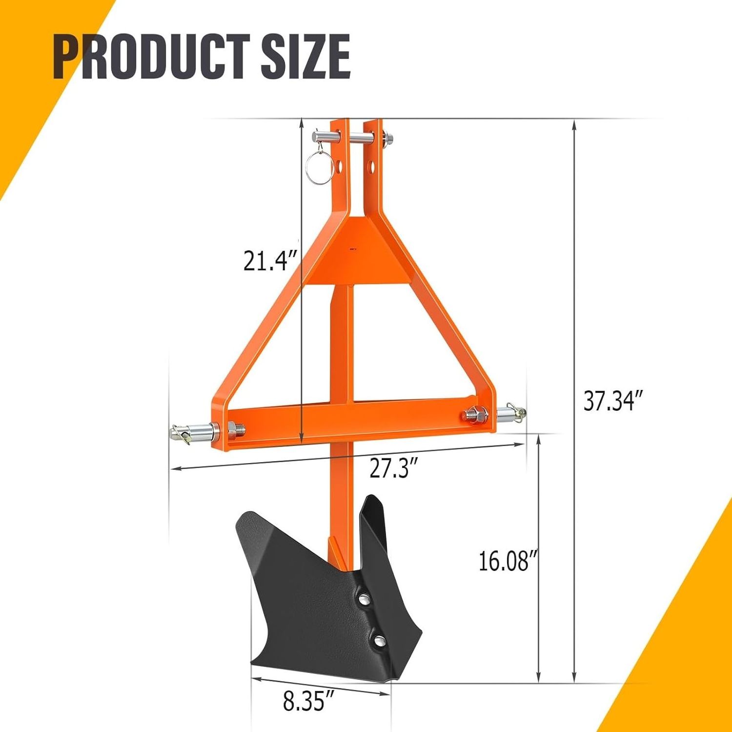 Middle Buster for Category 3 Point Quick Hitch Tractors Steel Furrowing Plow Receiver Trailer Tractor Tow Adapter Soil Tiller