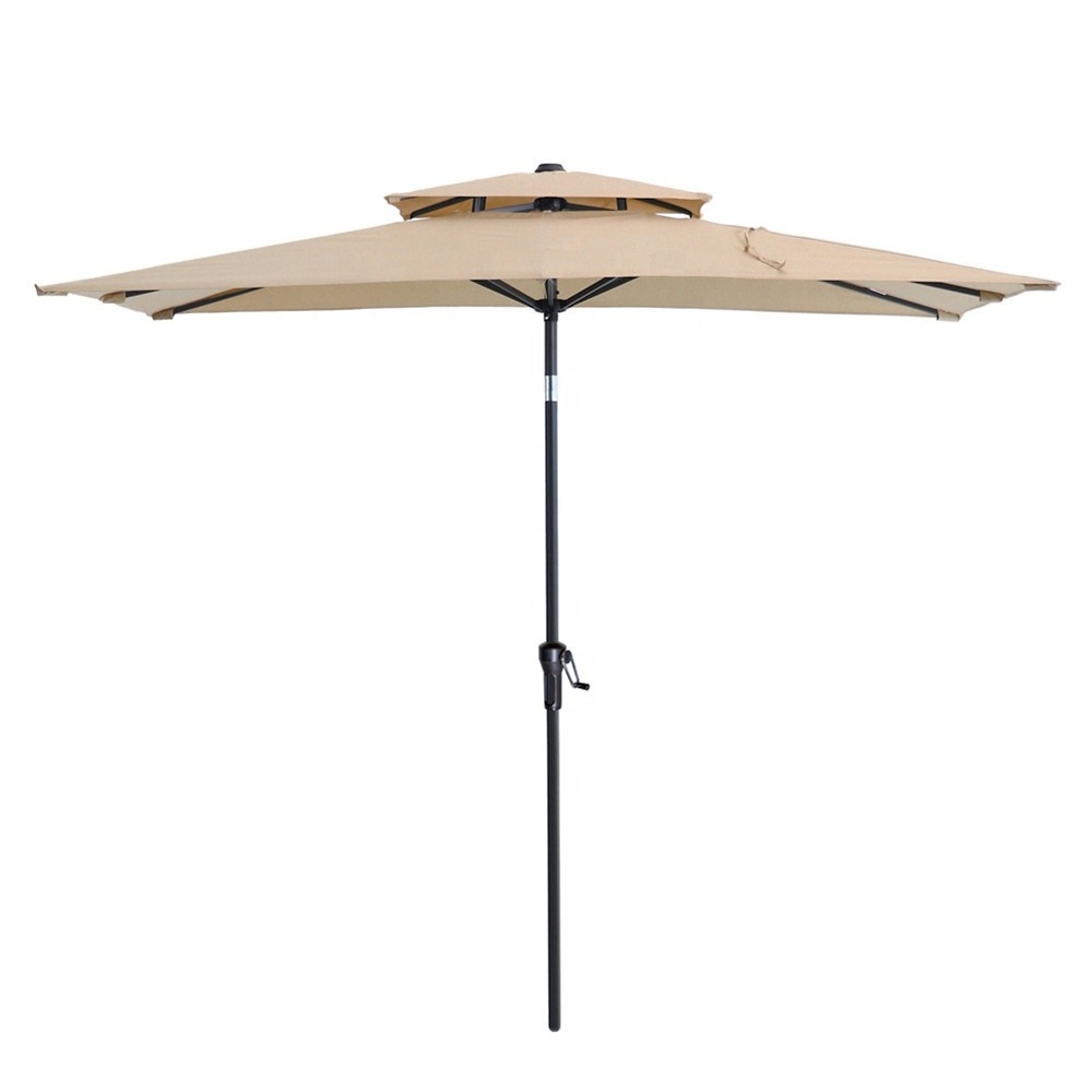 Custom Quality Durable Aluminum Pole Crank Handle Poolside Seaside Parasol Umbrella for Sun Lounger