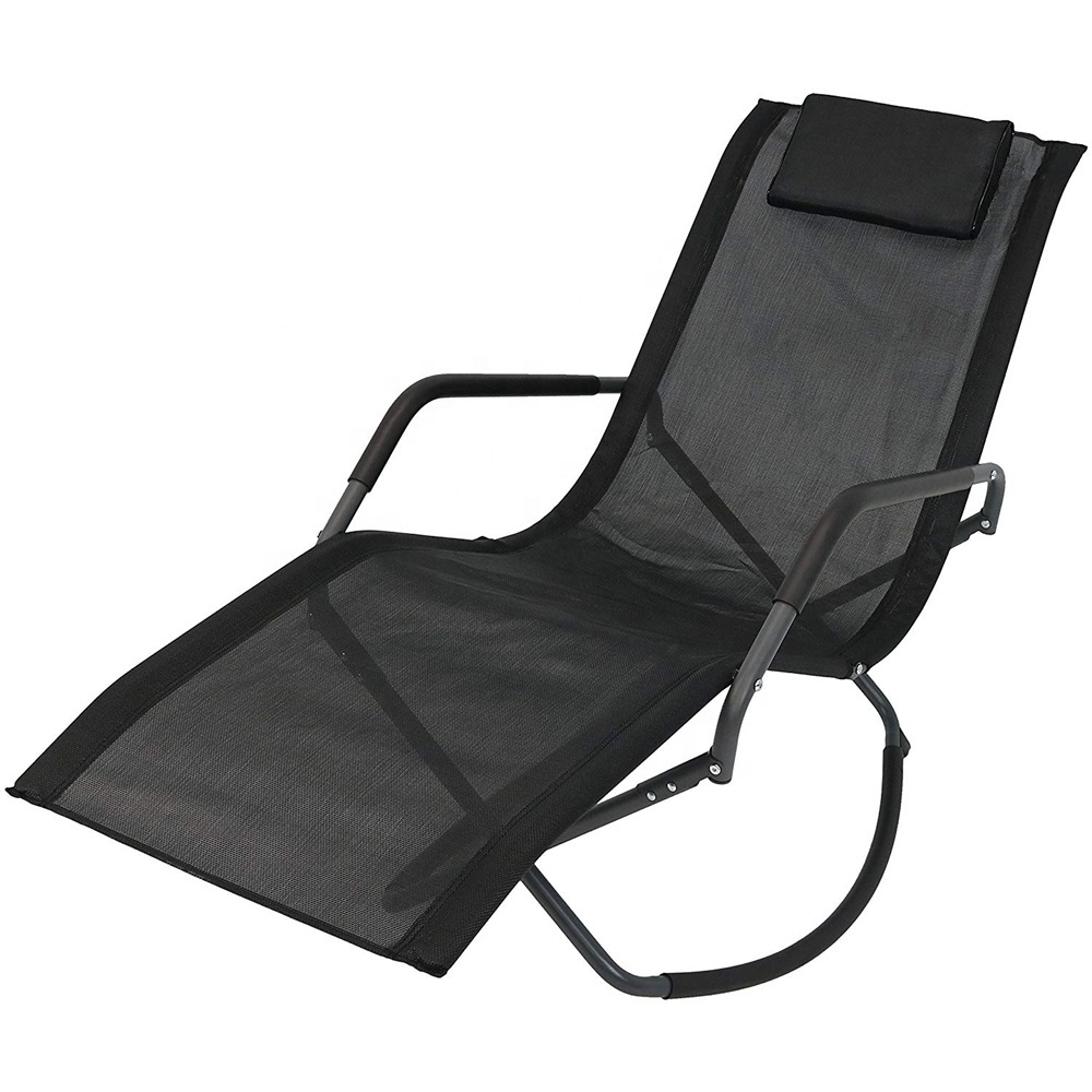 White Comfortable Lounge Chairs Lazy Lounge Chair Patio Garden Leisure Steel Rocking Chair