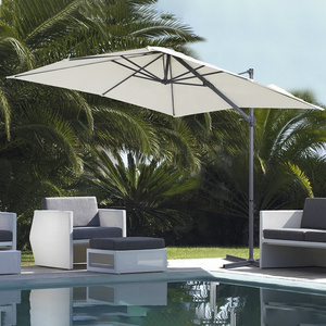 2.5*2.5M Square Sunshade Swimming Pool Side Umbrella Beach Patio Garden Alu Hanging Parasol with UV Protection