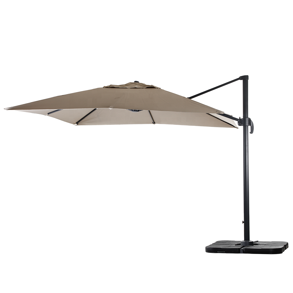 Restaurant Cafe Outside Beach Sun Folding Parasol Square Canopy 360 Degree Rotation Aluminum Roma Umbrella