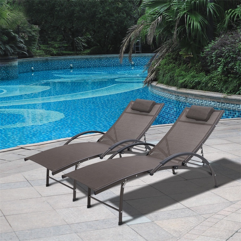 Customizable Sun Deck Lounge Pool Aluminum Frame Powder Coating Garden Lounge Foldable with Pillow