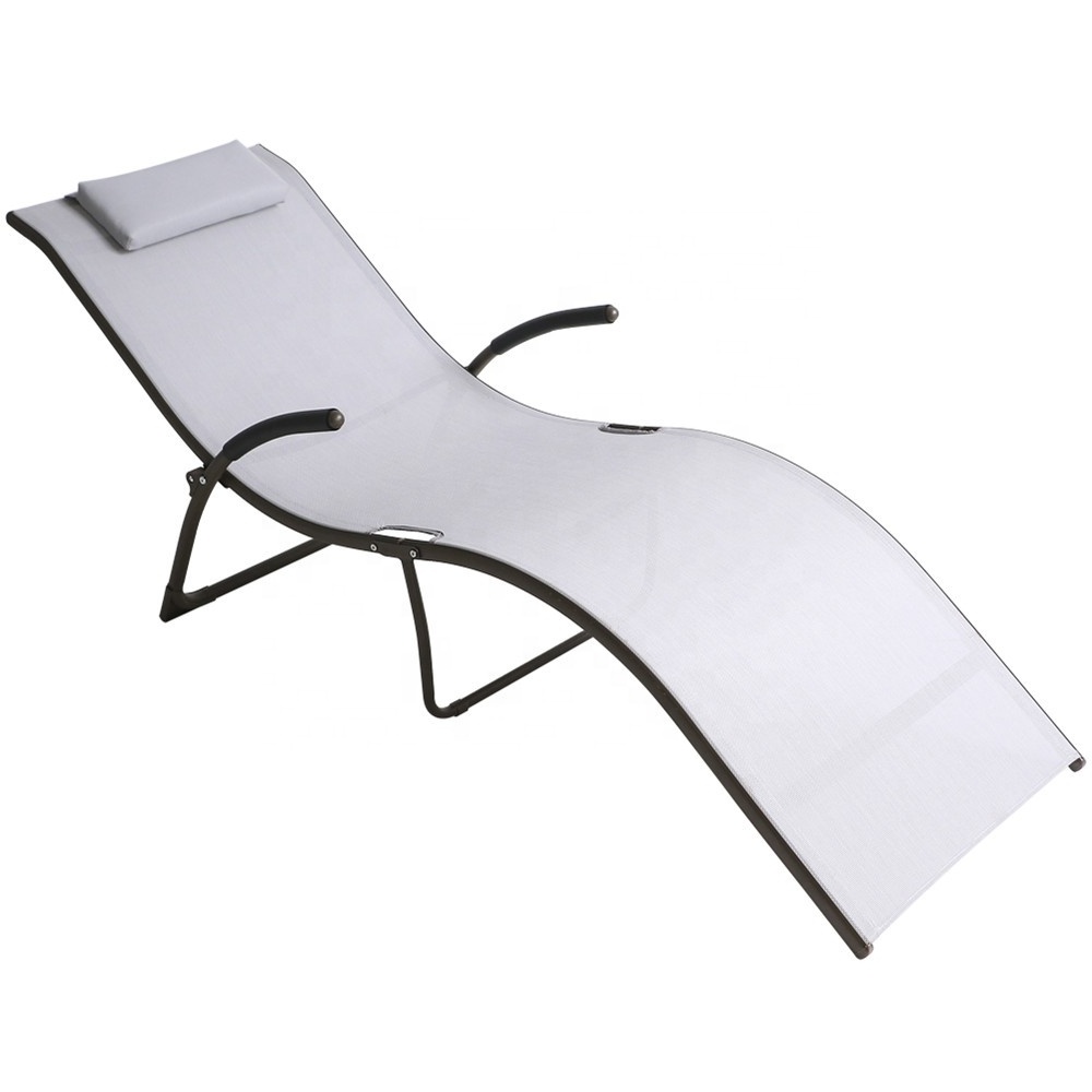 The Chaise Lounge Foldable Relax Lounge Chair in S Shape Wholesale Beach Pool Side Sun Foldable Lounger