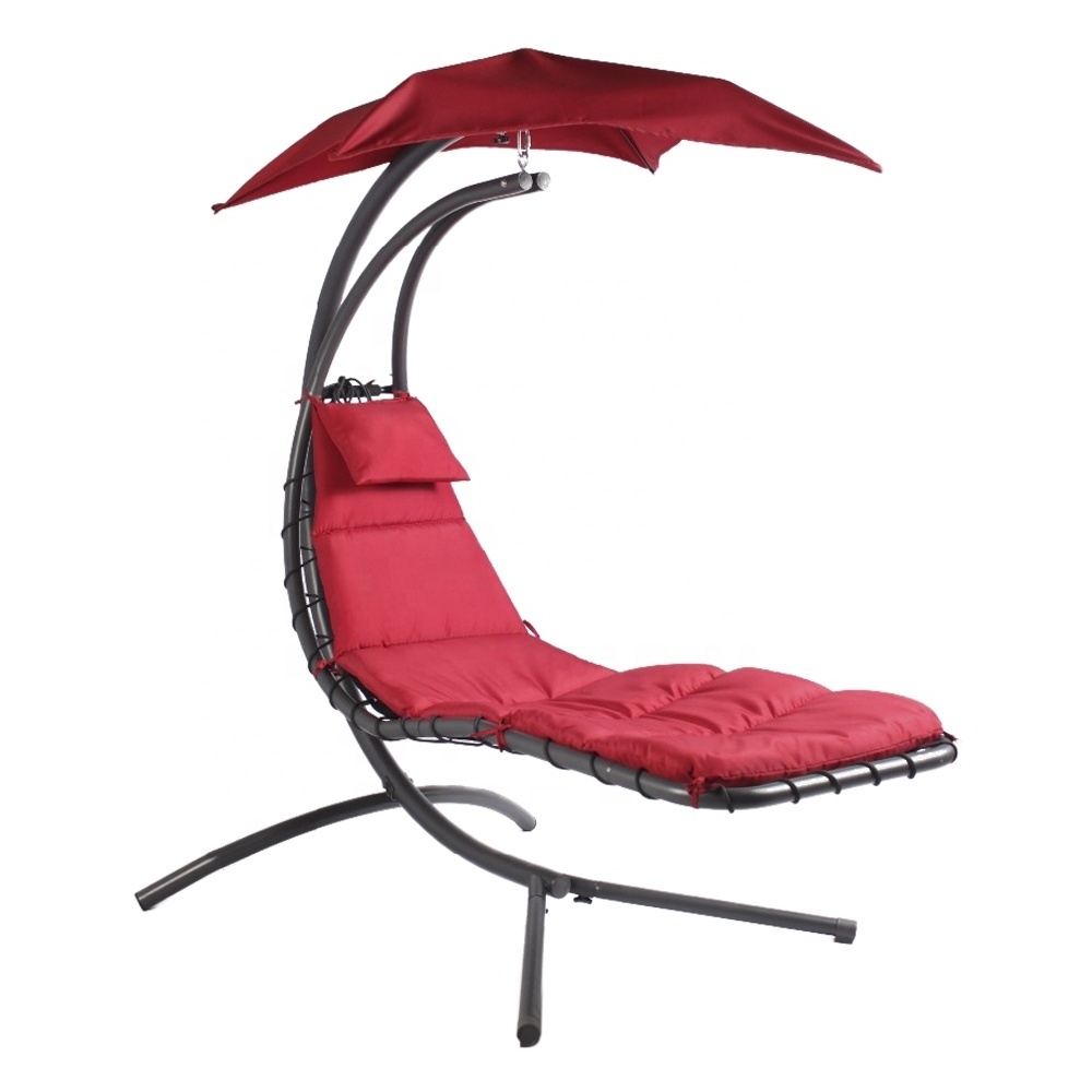 Garden Swing Helicopter Hammock Hanging Dream Chair Seat Lounger Chaise Arc Stand Air Porch Square Roof No Armrest