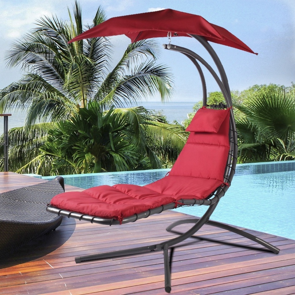 Garden Swing Helicopter Hammock Hanging Dream Chair Seat Lounger Chaise Arc Stand Air Porch Square Roof No Armrest