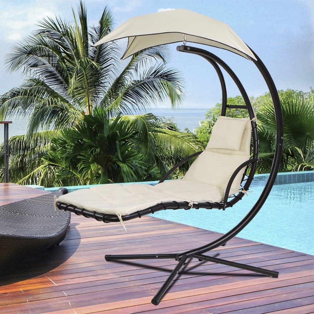 PH006 Hanging Chaise Lounger Chair 4 Legs Stand Air Porch Swing Dream Hammock Helicopter Chair Canopy Big Roof