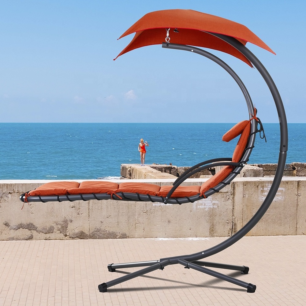 PH006 Hanging Chaise Lounger Chair 4 Legs Stand Air Porch Swing Dream Hammock Helicopter Chair Canopy Big Roof