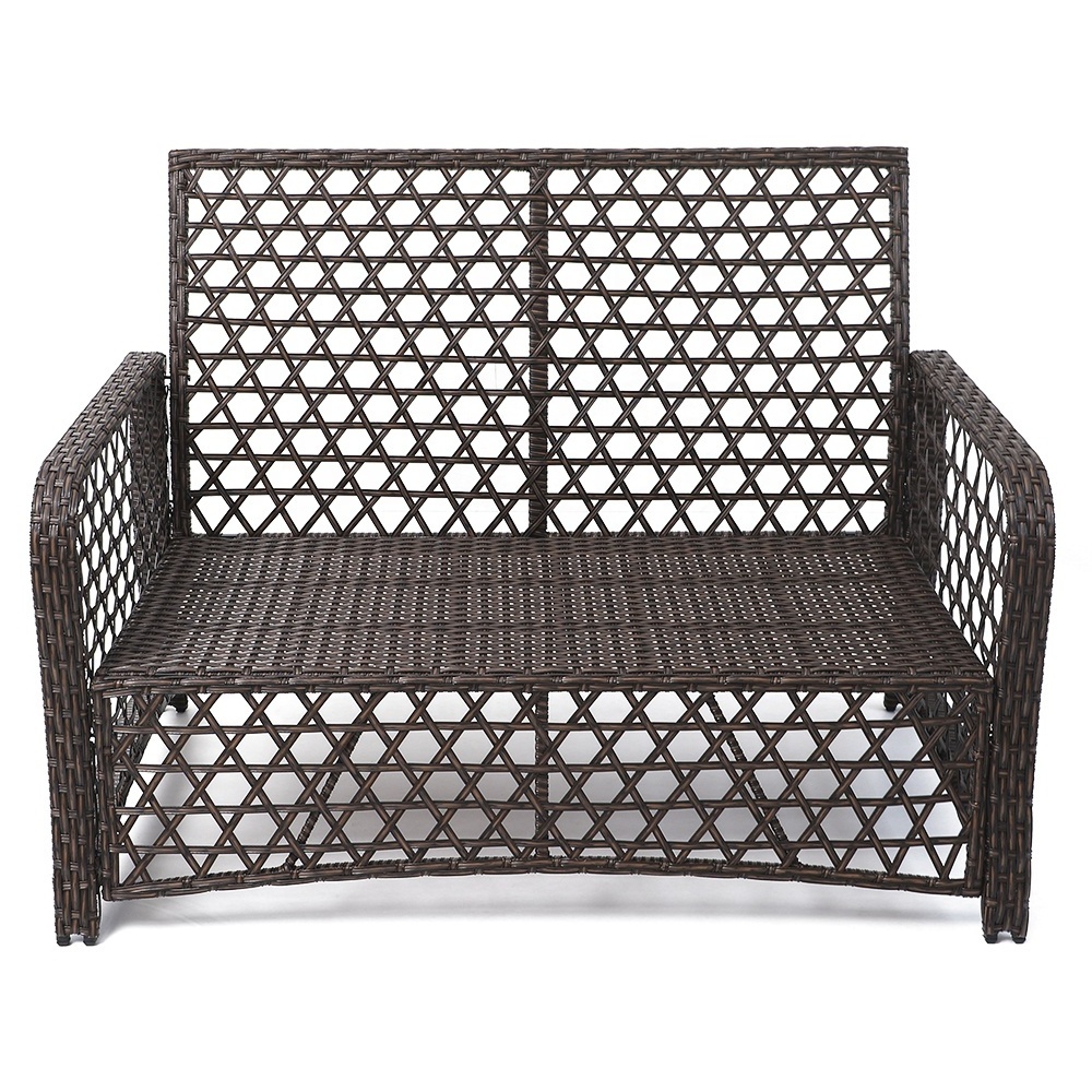 Hotel Balcony Outdoor Seating Furniture Classic Outdoor Furniture Metal PE Rattan Material Patio Set with Deep Seat Cushion