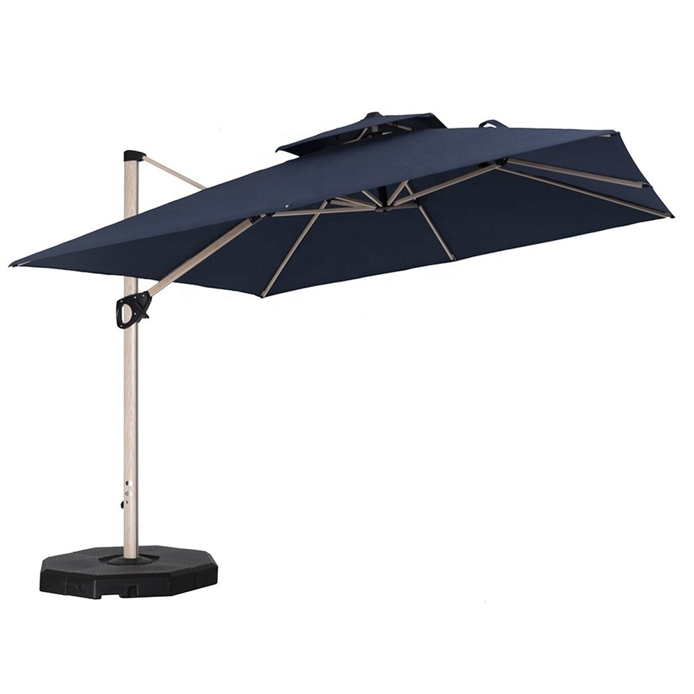 Huge Sunshade Outdoor Crankle Handle Umbrella Garden Patio Umbrella 10ft Square Cantilever Side Pole Umbrella for Beach Side