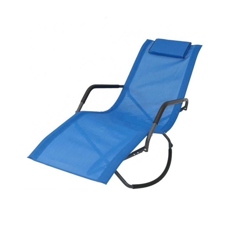 White Comfortable Lounge Chairs Lazy Lounge Chair Patio Garden Leisure Steel Rocking Chair