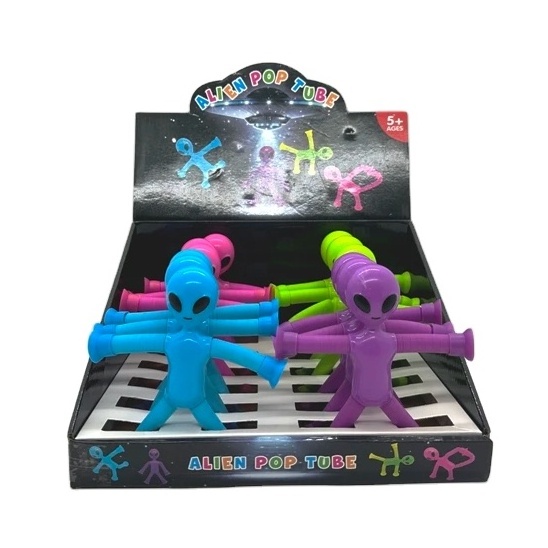 Plastic Stretchy Alien with Light Toy Spring Toys for Kids