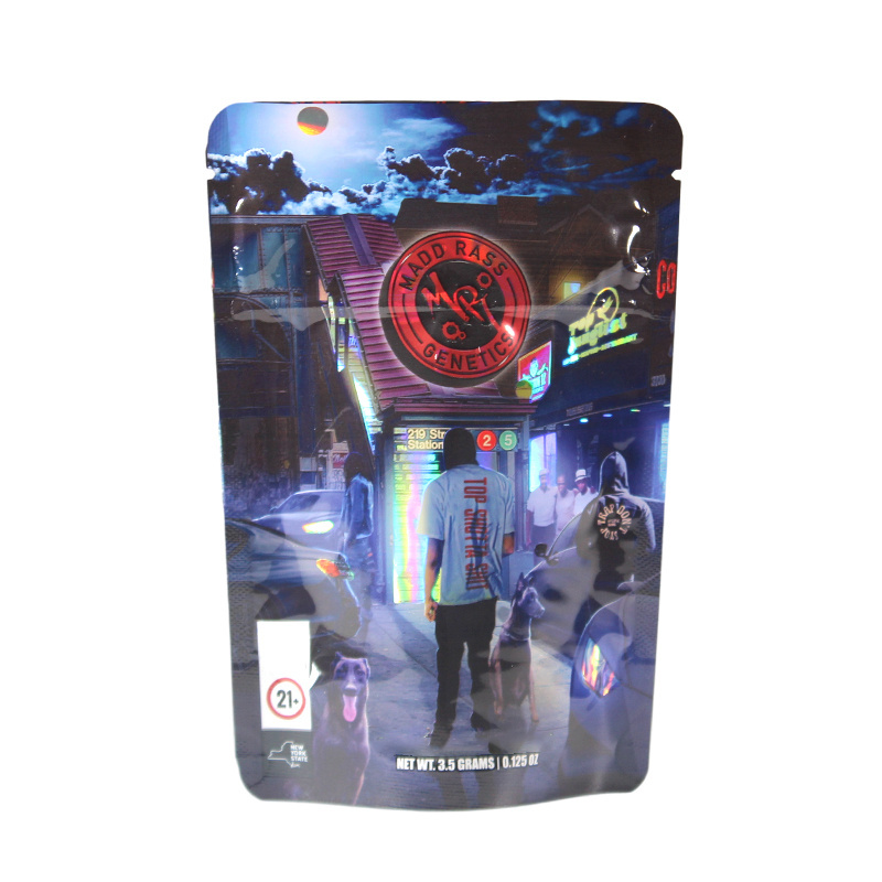 Custom Print Packaging Bag hologram pouch bag Glossy ZipLock Custom Print Packaging Bag Stand Up pouch