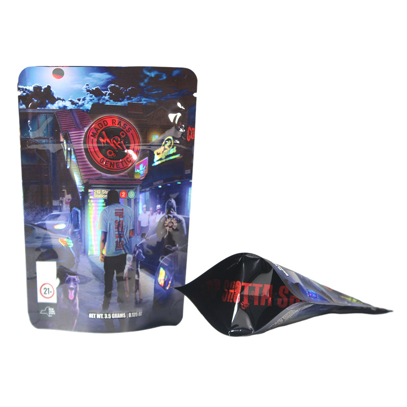 Custom Print Packaging Bag hologram pouch bag Glossy ZipLock Custom Print Packaging Bag Stand Up pouch